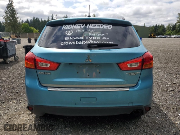 2014 Mitsubishi Outlander SE with VIN 4A4AR4AUXEE012971, listed as a Copart auction lot 59278935 with 141,263 mi miles and Salvage title. Bid and sale history available at DreamBid. Image 6.