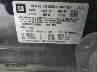 2020 Buick Encore GX Preferred with VIN KL4MMBS24LB115395, listed as a Copart auction lot 55334085 with 72,131 mi miles and Salvage title. Bid and sale history available at DreamBid. Image 13.
