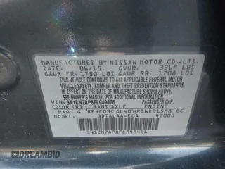 2015 Nissan Versa SV with VIN 3N1CN7AP8FL949426, listed as a IAAI auction lot 41804430 with 146,510 mi miles. Bid and sale history available at carsss.com. Image 9.