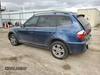 2006 BMW X3 3.0i with VIN WBXPA93456WD29965, listed as a Copart auction lot 47667055 with 165,785 mi miles and Salvage Title. Bid and sale history available at carsss.com. Image 2.