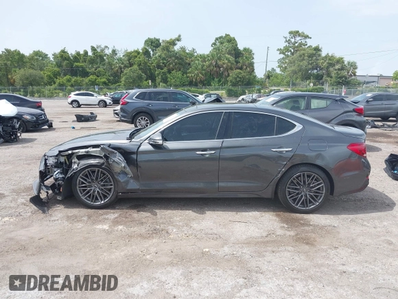 2019 Genesis G70 Advanced z VIN KMTG34LA7KU021443, wystawiony jako IAAI lot #42446270 z przebiegiem 48 025 mil mil oraz . Historia ofert i sprzedaży dostępna na DreamBid. Obrazek 14.