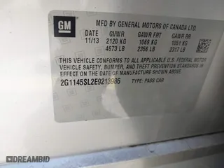 2014 Chevrolet Impala LTZ with VIN 2G1145SL2E9213986, listed as a IAAI auction lot 41526798 with 202,836 mi miles. Bid and sale history available at carsss.com. Image 9.