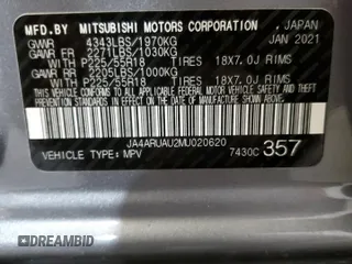 2021 Mitsubishi Outlander Sport ES with VIN JA4ARUAU2MU020620, listed as a Copart auction lot 89301915 with 38,812 mi miles and Salvage Title. Bid and sale history available at carsss.com. Image 14.