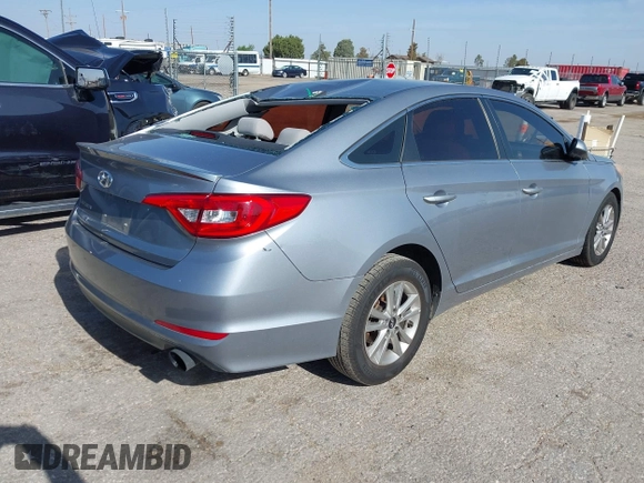 2016 Hyundai Sonata 2.4L with VIN 5NPE24AF0GH363180, listed as a IAAI auction lot 42078760 with 150,430 mi miles and . Bid and sale history available at carsss.com. Image 4.