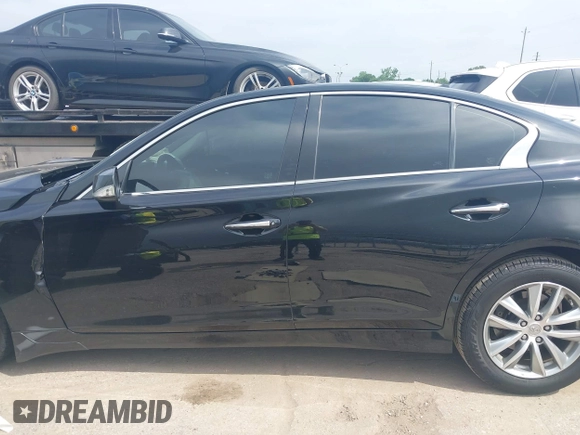 2015 Infiniti Q50 Premium with VIN JN1BV7AR6FM420057, listed as a IAAI auction lot 42045172 with 119,443 mi miles. Bid and sale history available at carsss.com. Image 13.