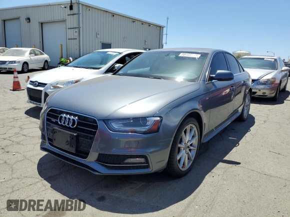 2014 Audi A4 Premium Plus with VIN WAUHFAFL9EN013443, listed as a Copart auction lot 58468394 with 149,965 mi miles and Salvage title. Bid and sale history available at DreamBid. Image 1.