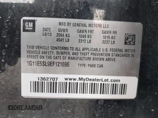 2014 Chevrolet Malibu LT with VIN 1G11E5SL9EF121696, listed as a IAAI auction lot 41683943 with 133,396 mi miles and . Bid and sale history available at DreamBid. Image 9.