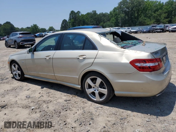 2012 Mercedes-Benz E 350 Luxury with VIN WDDHF5KB0CA567925, listed as a Copart auction lot 59439565 with 80,467 mi miles and Salvage title. Bid and sale history available at DreamBid. Image 2.