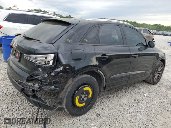 2018 Audi Q3 Premium with VIN WA1BCCFS3JR016128, listed as a Copart auction lot 53683375 with 71,172 mi miles and Salvage title. Bid and sale history available at DreamBid. Image 3.