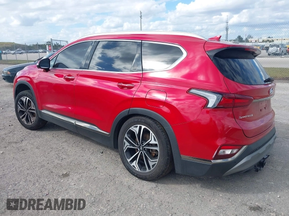 2020 Hyundai Santa Fe Limited with VIN 5NMS53AA8LH278765, listed as a IAAI auction lot 41339654 with 89,946 mi miles and . Bid and sale history available at DreamBid. Image 3.