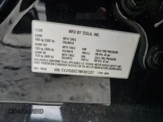 2021 Tesla Model Y Long Range z VIN 5YJYGDEE7MF081337, wystawiony jako Copart lot #55678295 z przebiegiem 58 809 mil mil oraz Szkody całkowita. Historia ofert i sprzedaży dostępna na DreamBid. Obrazek 12.