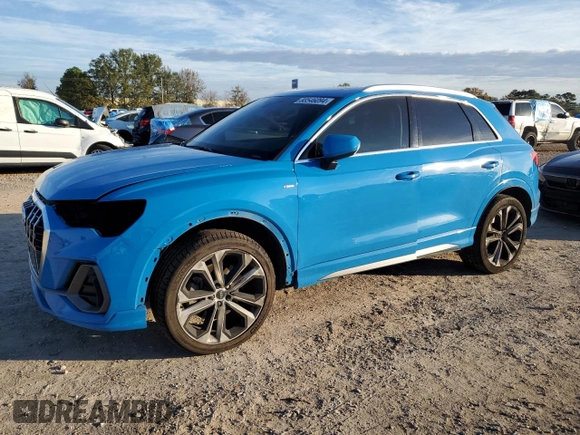 2019 Audi Q3 S line Premium Plus with VIN WA1EECF34K1084907, listed as a Copart auction lot 80546094 with 79,972 mi miles and Salvage Title. Bid and sale history available at carsss.com. Image 1.