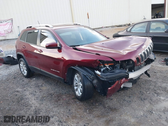 2021 Jeep Cherokee Latitude with VIN 1C4PJLCB5MD192315, listed as a IAAI auction lot 38200931 with 1 mi miles. Bid and sale history available at carsss.com. Image 1.