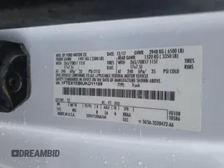 2018 Ford F-150 XL с VIN 1FTEX1EB0JKD11189, выставлен на аукционе Copart как лот 55776095 с пробегом 109 388 миль миль и Списание • Salvage title. История ставок и продаж доступна на DreamBid. Изображение 12.