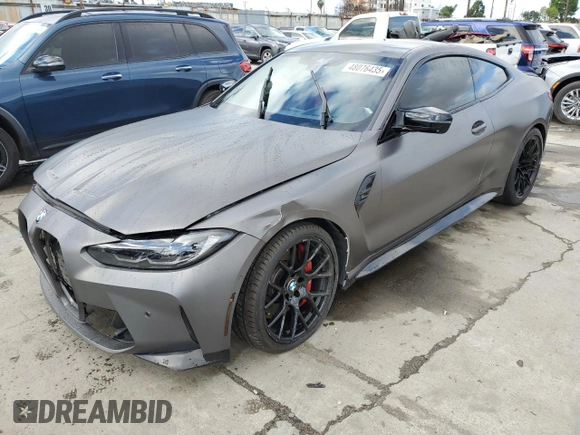2022 BMW M4 Competition z VIN WBS33AZ00NCH76823, wystawiony jako Copart lot #48076435 z przebiegiem 42 493 mil mil oraz Szkoda całkowita • Salvage title. Historia ofert i sprzedaży dostępna na DreamBid. Obrazek 1.