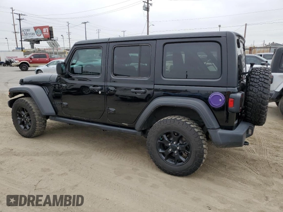 2022 Jeep Wrangler Unlimited Sport S with VIN 1C4HJXDG6NW141997, listed as a Copart auction lot 58938655 with 67,222 mi miles and Salvage title. Bid and sale history available at DreamBid. Image 3.