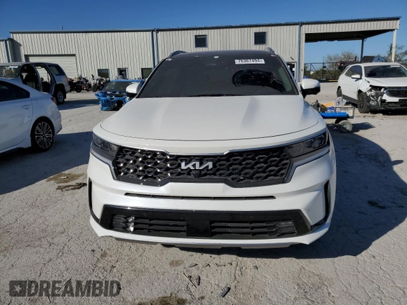 2023 Kia Sorento SX Prestige with VIN KNDRMDLH9P5205172, listed as a Copart auction lot 76367494 with 17,821 mi miles and Salvage title. Bid and sale history available at DreamBid. Image 5.