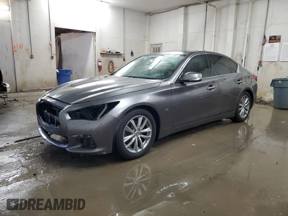 2015 Infiniti Q50 Premium with VIN JN1BV7AP8FM337048, listed as a Copart auction lot 83052064 with 128,640 mi miles and Salvage Title. Bid and sale history available at carsss.com. Image 1.