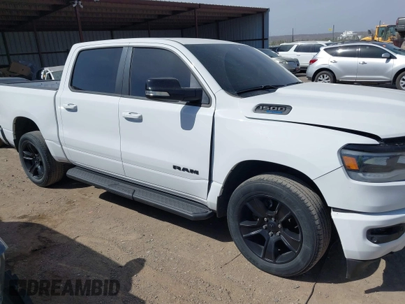 2021 Ram 1500 Big Horn with VIN 1C6SRFFT0MN521027, listed as a IAAI auction lot 41830596 with 55,013 mi miles and . Bid and sale history available at DreamBid. Image 1.