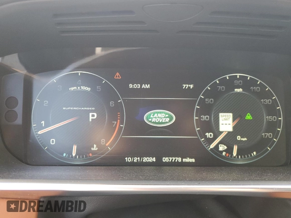 2016 Land Rover Range Rover with VIN SALGV3EF6GA272015, listed as a Copart auction lot 74750434 with 57,778 mi miles and Salvage title. Bid and sale history available at DreamBid. Image 9.