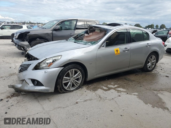 2015 Infiniti Q40 with VIN JN1CV6AR3FM524083, listed as a Copart auction lot 73520634 with 0 mi miles and Salvage Title. Bid and sale history available at carsss.com. Image 1.