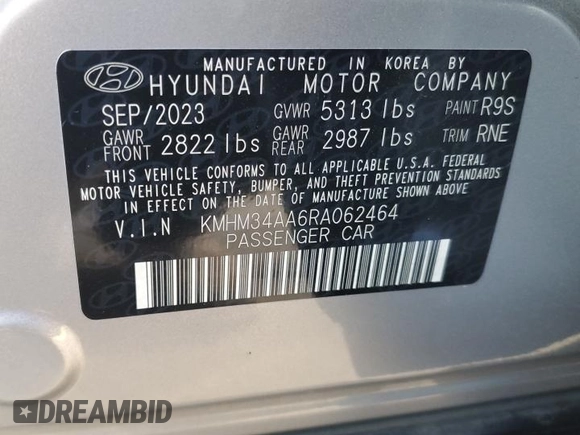 2024 Hyundai Ioniq 6 SEL z VIN KMHM34AA6RA062464, wystawiony jako Copart lot #88105065 z przebiegiem 3 947 mil mil oraz Szkoda całkowita • Salvage title. Historia ofert i sprzedaży dostępna na DreamBid. Obrazek 12.