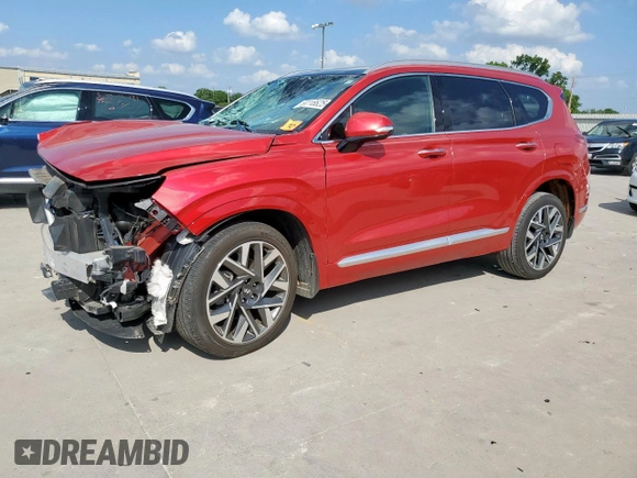 2023 Hyundai Santa Fe Calligraphy with VIN 5NMS54AL2PH581795, listed as a Copart auction lot 58316625 with 23,123 mi miles and Salvage title. Bid and sale history available at DreamBid. Image 1.