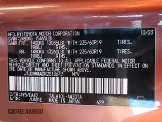 2024 Lexus RX 350 z VIN JTJCHMAA0R2013642, wystawiony jako Copart lot #85013634 z przebiegiem 5 604 mil mil oraz Szkoda całkowita • Salvage title. Historia ofert i sprzedaży dostępna na DreamBid. Obrazek 13.