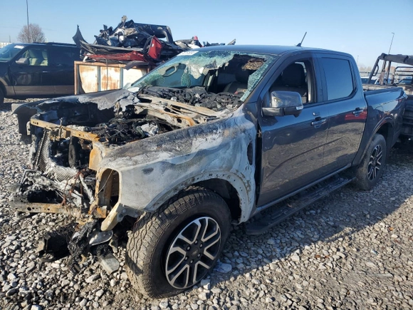 2024 Ford Ranger LARIAT with VIN 1FTER4KH6RLE19357, listed as a Copart auction lot 84761804 with 0 mi miles and Salvage Title. Bid and sale history available at carsss.com. Image 1.
