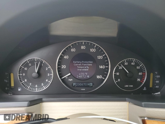 2003 Mercedes-Benz E-Class 3.2L with VIN WDBUF65JX3A316975, listed as a Copart auction lot 79232724 with 200,670 mi miles and Salvage Title. Bid and sale history available at carsss.com. Image 9.