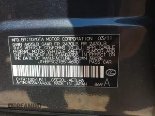 2011 Lexus IS 250 с VIN JTHBF5C21B5146901, выставлен на аукционе IAAI как лот 42330883 с пробегом 188 437 миль миль и . История ставок и продаж доступна на DreamBid. Изображение 9.
