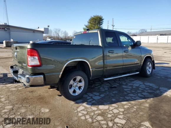 2021 Ram 1500 Big Horn with VIN 1C6SRFBT9MN558180, listed as a Copart auction lot 44503755 with 55,051 mi miles and Salvage Title. Bid and sale history available at carsss.com. Image 3.