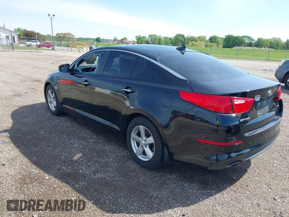 2014 Kia Optima LX with VIN 5XXGM4A76EG346193, listed as a IAAI auction lot 42176760 with 124,702 mi miles and . Bid and sale history available at DreamBid. Image 3.