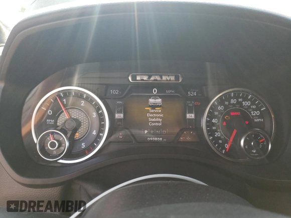 2020 Ram 1500 Big Horn with VIN 1C6SRFFM3LN323615, listed as a Copart auction lot 65014024 with 90,808 mi miles and Salvage Title. Bid and sale history available at carsss.com. Image 9.