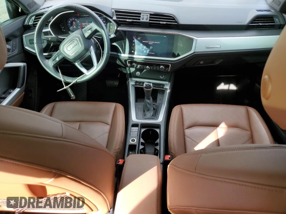 2020 Audi Q3 S line Premium with VIN WA1DECF34L1123427, listed as a Copart auction lot 44001445 with 52,799 mi miles and Salvage Title. Bid and sale history available at carsss.com. Image 8.