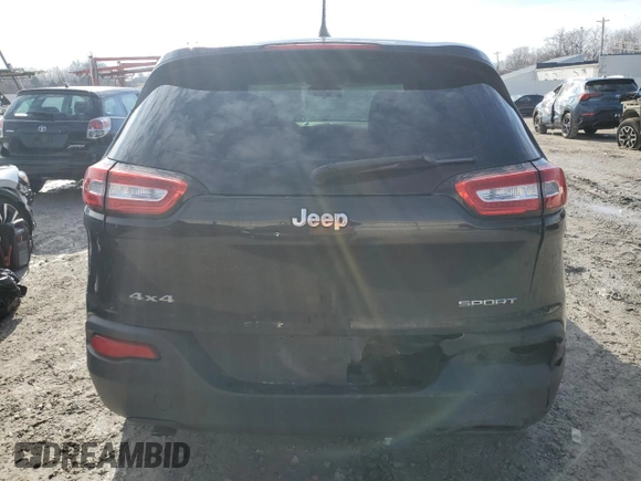 2015 Jeep Cherokee Sport with VIN 1C4PJMAB0FW773656, listed as a Copart auction lot 45496485 with 201,241 mi miles and Salvage Title. Bid and sale history available at carsss.com. Image 6.
