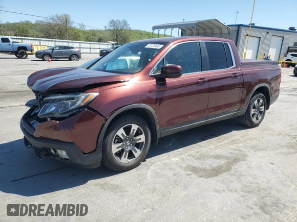 2017 Honda Ridgeline RTL-T with VIN 5FPYK2F6XHB004078, listed as a Copart auction lot 53120405 with 109,313 mi miles and Salvage title. Bid and sale history available at DreamBid. Image 1.