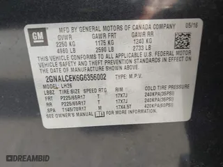2016 Chevrolet Equinox LT with VIN 2GNALCEK6G6356002, listed as a IAAI auction lot 42072695 with 139,954 mi miles. Bid and sale history available at carsss.com. Image 9.
