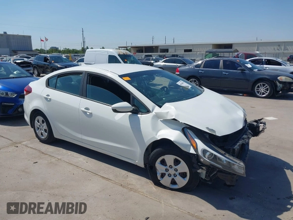 2017 Kia Forte LX with VIN 3KPFK4A7XHE016765, listed as a IAAI auction lot 40540016 with 126,264 mi miles. Bid and sale history available at carsss.com. Image 1.
