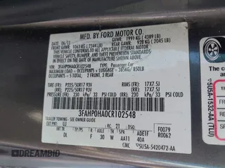 2012 Ford Fusion SE with VIN 3FAHP0HA0CR102548, listed as a IAAI auction lot 42628344 with 166,597 mi miles and . Bid and sale history available at DreamBid. Image 9.