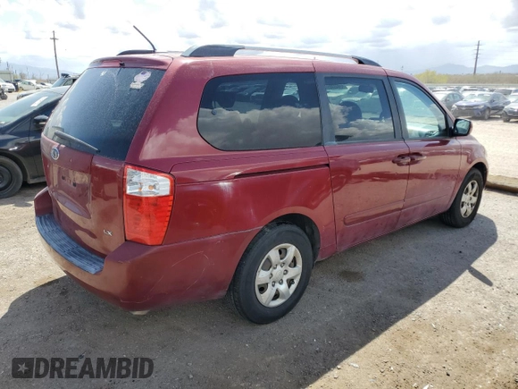 2009 Kia Sedona LX with VIN KNDMB233X96300684, listed as a Copart auction lot 52045965 with 148,025 mi miles and Salvage Title. Bid and sale history available at carsss.com. Image 3.