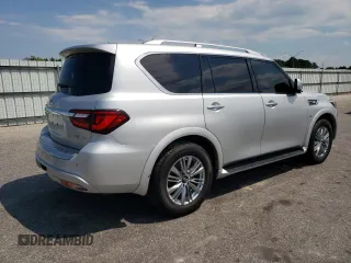 2020 Infiniti QX80 LUXE with VIN JN8AZ2NE7L9255159, listed as a Copart auction lot 61895724 with 113,974 mi miles and Salvage Title. Bid and sale history available at carsss.com. Image 3.