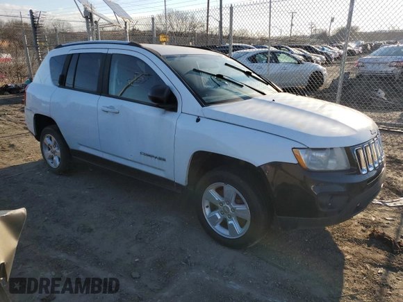 2013 Jeep Compass Sport with VIN 1C4NJCBA2DD275667, listed as a Copart auction lot 46259345 with 142,420 mi miles and Clean Title. Bid and sale history available at carsss.com. Image 4.
