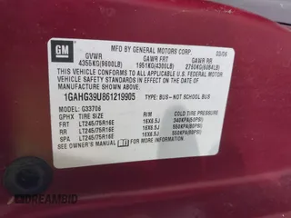 2006 Chevrolet Express Passenger with VIN 1GAHG39U861219905, listed as a IAAI auction lot 41910472 with 199,665 mi miles and . Bid and sale history available at DreamBid. Image 9.