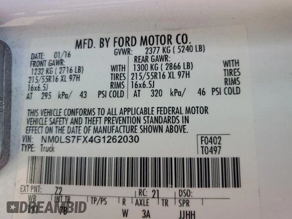2016 Ford Transit Connect XLT с VIN NM0LS7FX4G1262030, выставлен на аукционе Copart как лот 53266825 с пробегом 208 977 миль миль и Чистый • Clean title. История ставок и продаж доступна на DreamBid. Изображение 13.