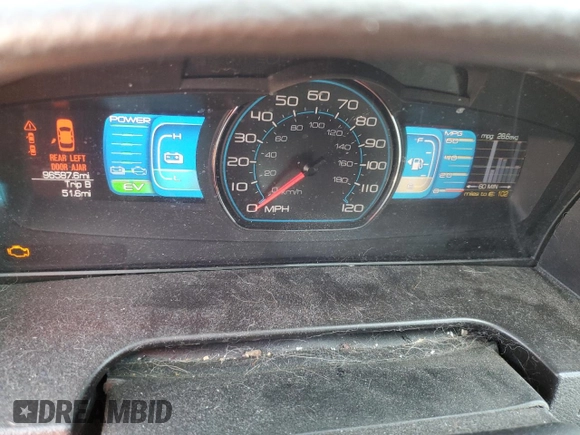 2010 Ford Fusion Hybrid with VIN 3FADP0L33AR350233, listed as a Copart auction lot 59639725 with 96,587 mi miles and Salvage title. Bid and sale history available at DreamBid. Image 9.