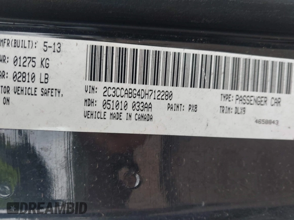 2013 Chrysler 300 with VIN 2C3CCABG4DH712280, listed as a IAAI auction lot 41471254 with 213,280 mi miles. Bid and sale history available at carsss.com. Image 9.
