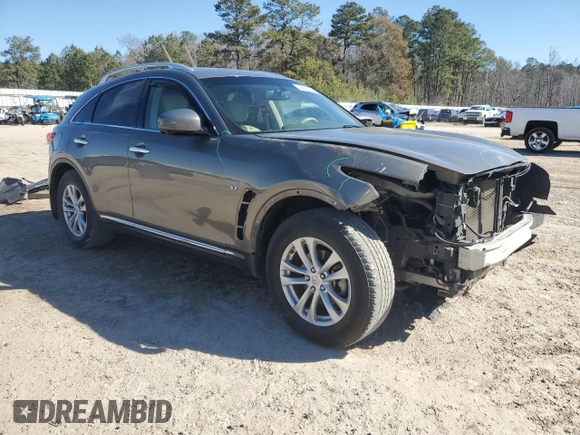 2015 Infiniti QX70 with VIN JN8CS1MU8FM380334, listed as a Copart auction lot 42929405 with 92,090 mi miles and Salvage title. Bid and sale history available at DreamBid. Image 4.
