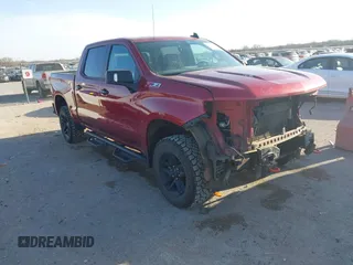 2021 Chevrolet Silverado 1500 LT Trail Boss with VIN 3GCPYFEL0MG154044, listed as a IAAI auction lot 41842781 with 102,505 mi miles and . Bid and sale history available at DreamBid. Image 1.