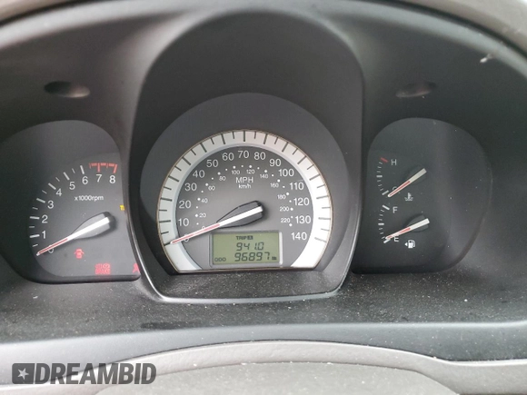 2007 Kia Spectra EX with VIN KNAFE121975420017, listed as a Copart auction lot 51553304 with 96,897 mi miles and Non Repairable. Bid and sale history available at DreamBid. Image 9.